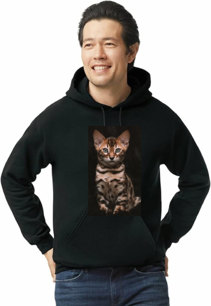 Black hoodie with cat